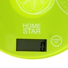 Весы кухонные HOMESTAR HS-3007S, электронные, до 7 кг, картинка "лайм" - фото 9664646