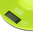 Весы кухонные HOMESTAR HS-3007S, электронные, до 7 кг, картинка "лайм" - фото 9664647