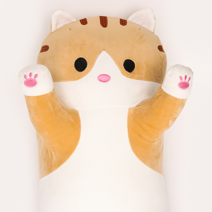 Мягкая игрушка «Котик», толстый, 110 см, цвет рыжий