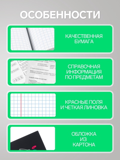 Предметная тетрадь по истории Calligrata TOP «Кеды», 48 листов, в клетку, со справочным материалом, картонная обложка