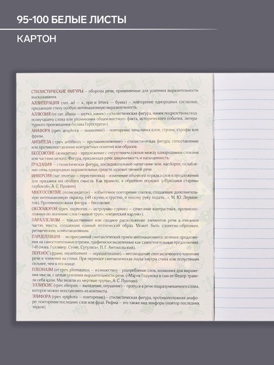 Предметная тетрадь по литературе Calligrata TOP «Кеды», 48 листов, в линейку, со справочным материалом, картонная обложка