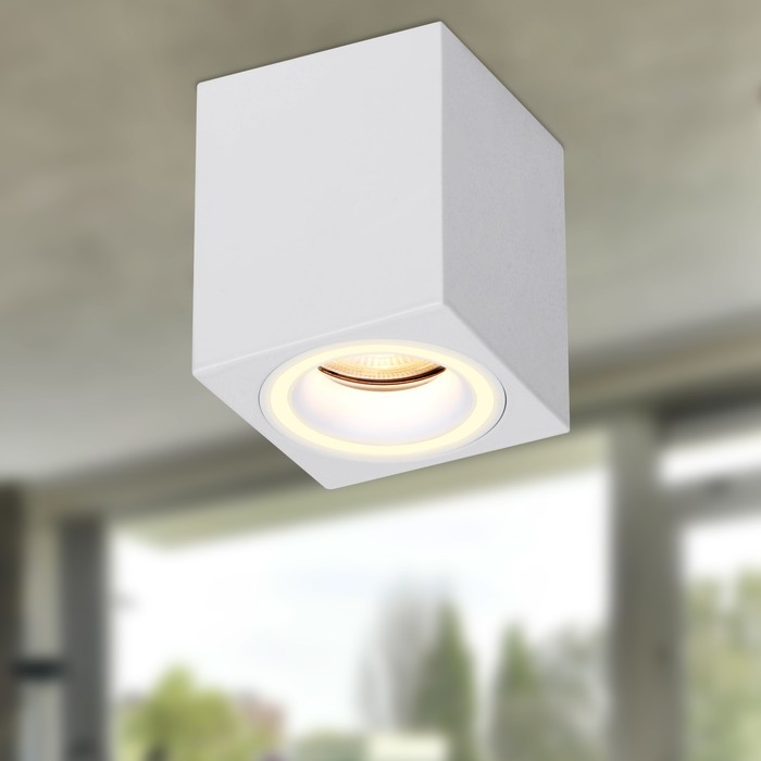 Светильник настенно-потолочный спот Эра OL46 WH, 80x80x90 мм, IP20, GU10, 12Вт, цвет белый