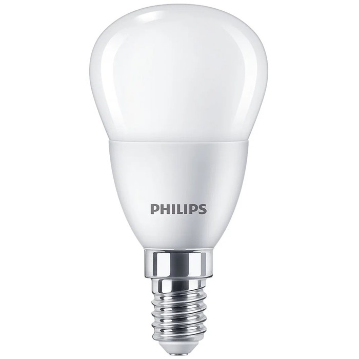 Лампы cветодиодные Philips P45, 6 Вт, Е14, 620 Лм, 2700К, свечение тёплое белое - Фото 1