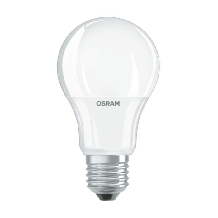 Лампа светодиодная Osram А60, 7 Вт, Е27, 600 Лм, 2700К, свечение тёплое белое - Фото 1