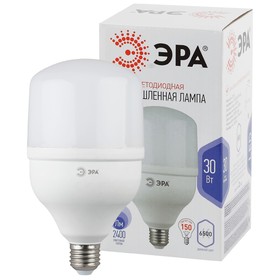 Лампа светодиодная Эра Power power, 30 Вт, Е27, 2400 Лм, 6500К, свечение холодное белое
