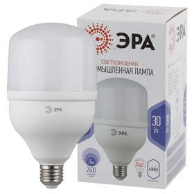 Лампа светодиодная Эра Power power, 30 Вт, E27, 2400 Лм, 6500К, свечение холодное белое