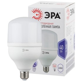 Лампа светодиодная Эра Power power, 40 Вт, Е27, 3200 Лм, 6500К, свечение холодное белое