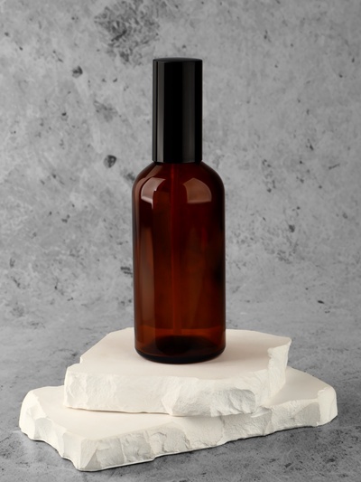 Флакон для парфюма, с распылителем, 100 мл, коричневый, чёрный