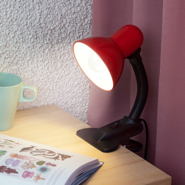 Настольный светильник Эра N-102, IP20, 40Вт, красный - Фото 1