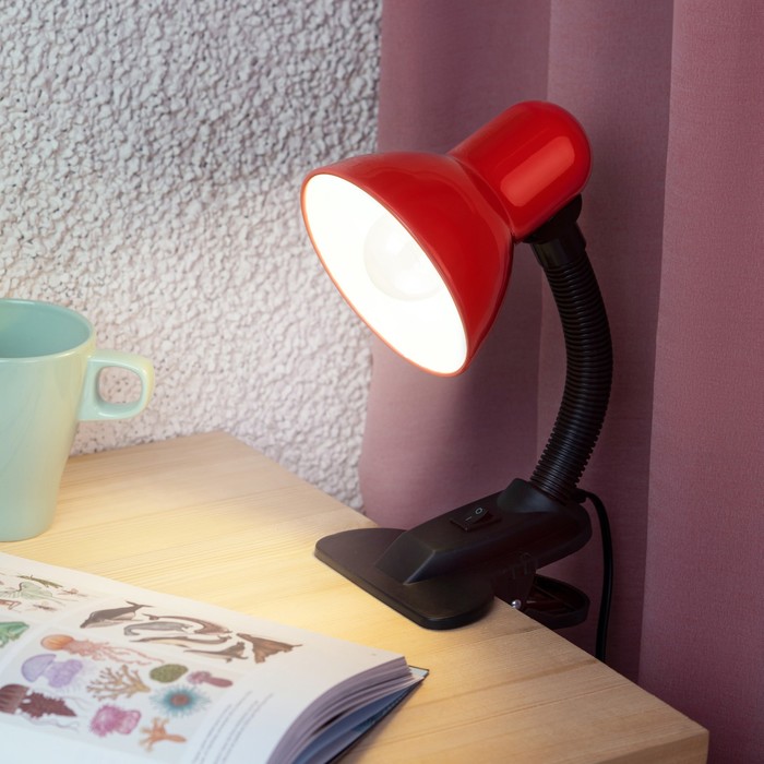 Настольный светильник Эра N-212, IP20, 40Вт, красный - фото 1927135142