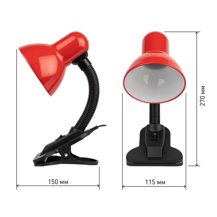 Настольный светильник Эра N-212, IP20, 40Вт, красный - фото 1908155257