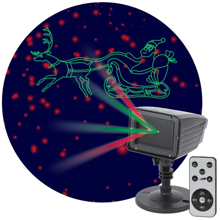 Проектор Laser «Дед Мороз» мультирежим, 2 цвета, 220V, IP44