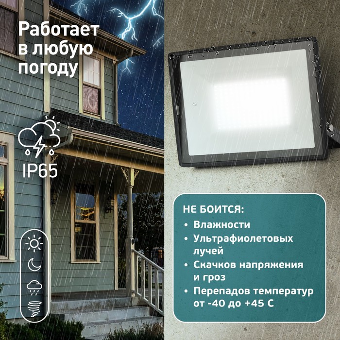 Прожектор светодиодный уличный Эра LPR-023-0-65K-150 150Вт, 6500K, 12000Лм, IP65 - фото 1906708597