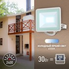 Прожектор светодиодный уличный Эра LPR-023-W-65K-030 30Вт, 6500K, 2400Лм, IP65, белый - Фото 3