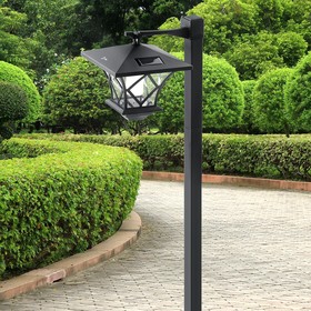 Светильник садовый Эра на солнечной батарее LED, IP54, чёрный
