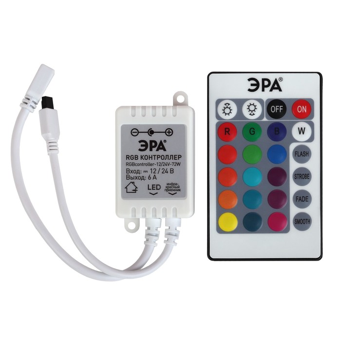 Контроллёр для светодиодной ленты Эра, RGB controller-12/24V-72W/144W