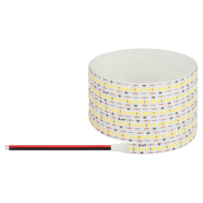 Светодиодная лента Эра, 5 м, IP20, SMD2835, 240 LED/м, 19,2 Вт/м, 12 В, свечение дневное белое