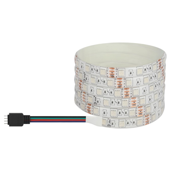 Светодиодная лента Эра, 5 м, IP65, SMD5050, 60 LED/м, 14,4 Вт/м, 12 В, свечение RGB - Фото 1