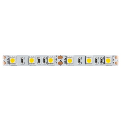 Светодиодная лента Эра, 5 м, IP20, SMD5050, 60 LED/м, 14,4 Вт/м, 12 В, свечение тёплое белое