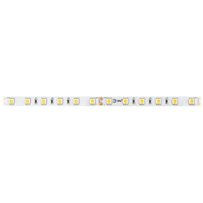 Светодиодная лента Эра, 5 м, IP33, SMD5050, 60 LED/м, 14,4 Вт/м, 24 В, свечение тёплое белое