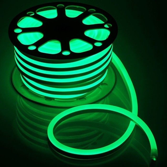 Неоновая светодиодная лента Эра, 20 м, IP67, SMD2835, 120 LED/м, 7 Вт/м, 220 В, свечение зелёное - фото 1906710353