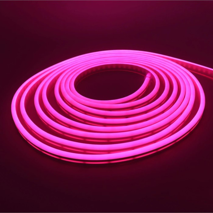 Неоновая светодиодная лента Эра, 20 м, IP67, SMD2835, 120 LED/м, 7 Вт/м, 220 В, свечение розовое - фото 1906710357
