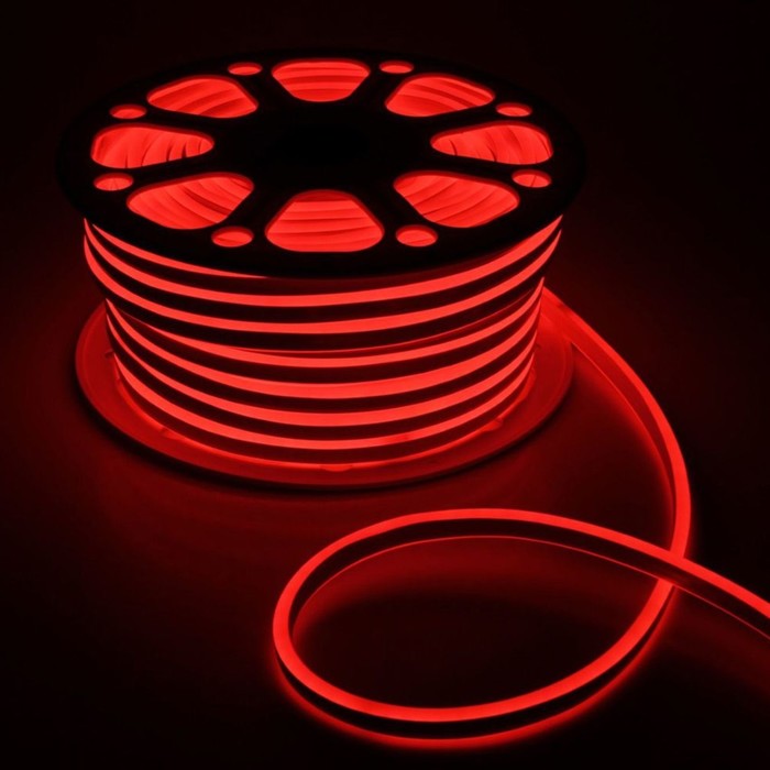 Неоновая светодиодная лента Эра, 20 м, IP67, SMD2835, 120 LED/м, 7 Вт/м, 220 В, свечение красное - фото 1906710365
