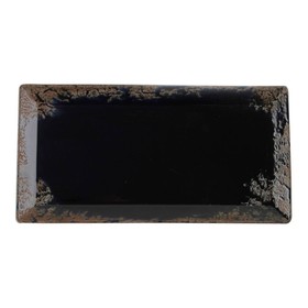 Тарелка прямоугольная Porland Root Rusty, 12х23 см, цвет чёрный