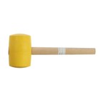 Киянка ЛОМ, деревянная рукоятка, желтая резина, 90 мм, 1200 г - фото 9664980