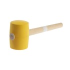 Киянка ЛОМ, деревянная рукоятка, желтая резина, 90 мм, 1200 г - фото 9664981