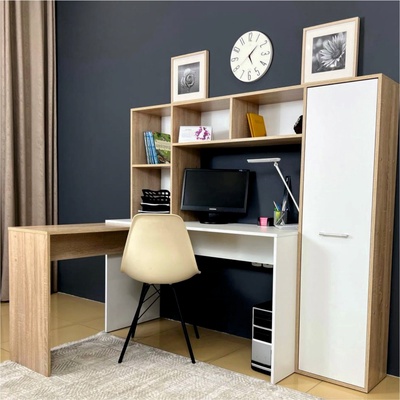 Уголок школьника угловой, 1730х1105х1520, дуб сонома/белый