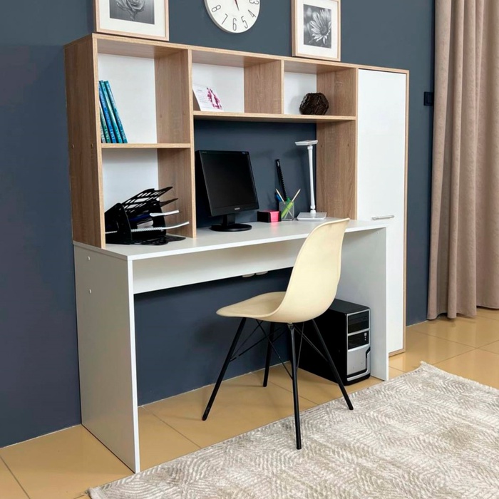 Стол угловой для школьника, 1730×496×1520 мм, цвет дуб сонома/белый - Фото 1