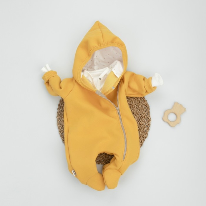 Комбинезон детский KinDerLitto «Карамелле-1», рост 62-68 см, цвет горчица - Фото 1