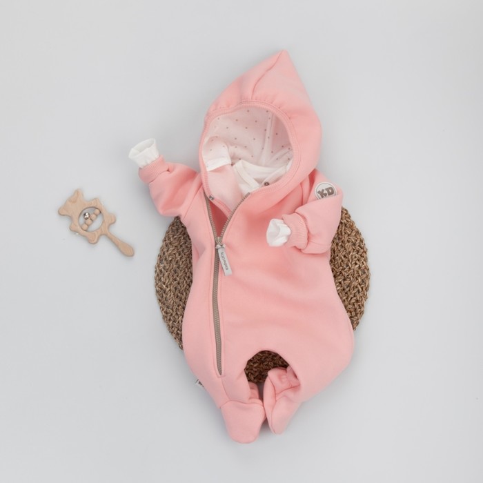 Комбинезон детский KinDerLitto «Карамелле-1», рост 62-68 см, цвет цветочный розовый - Фото 1