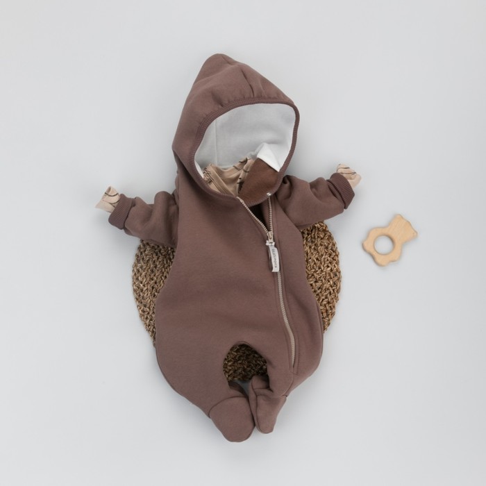 Комбинезон детский KinDerLitto «Карамелле-1», рост 62-68 см, цвет шоколад - Фото 1