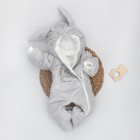 Комбинезон детский KinDerLitto «Лапушка», рост 68-74 см, цвет серый - фото 109821631