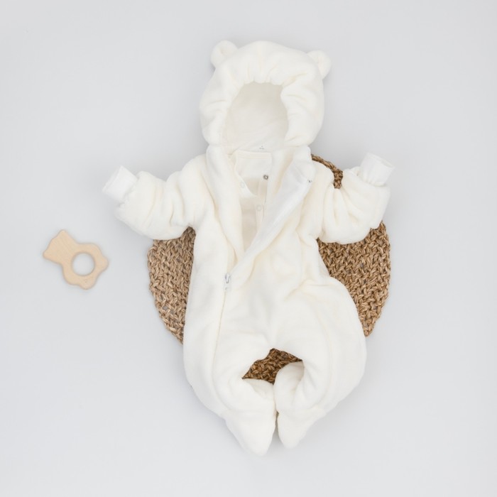Комбинезон детский KinDerLitto «Топтыжка», рост 56-62 см, цвет молоко - Фото 1