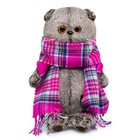 Мягкая игрушка «Басик», в ярко-розовом шарфе, 22 см - Фото 1