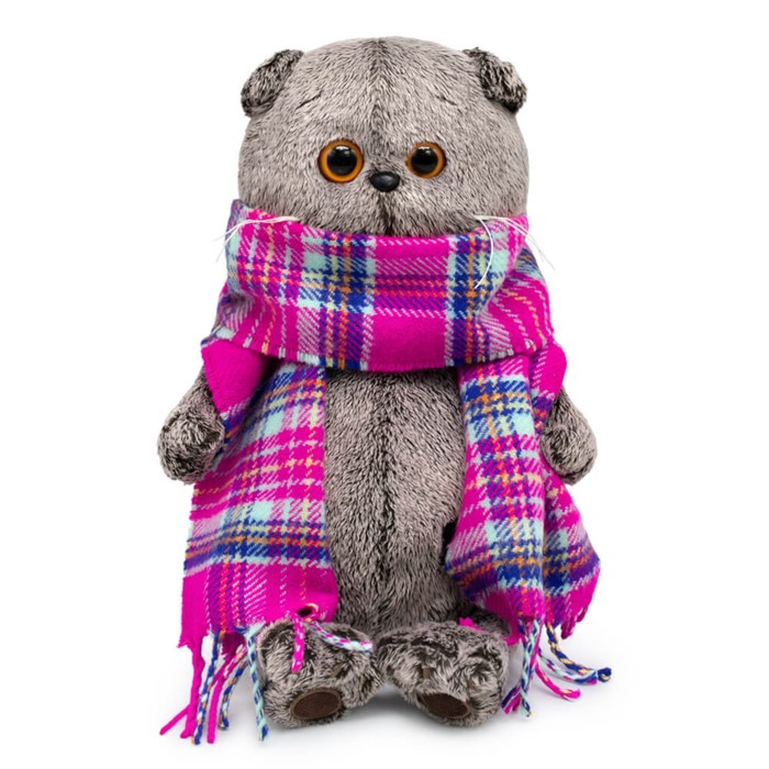 Мягкая игрушка «Басик», в ярко-розовом шарфе, 22 см - Фото 1
