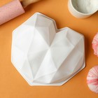 УЦЕНКА Форма для муссовых десертов и выпечки KONFINETTA «Геометрия любви», 21,5×20×6 см, цвет белый - Фото 3