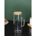 УЦЕНКА Кувшин с бамбуковой крышкой "Эко" 1 л,14х9х21,5 см - Фото 1