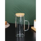 УЦЕНКА Кувшин с бамбуковой крышкой "Эко" 1 л,14х9х21,5 см - Фото 2