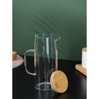 УЦЕНКА Кувшин с бамбуковой крышкой "Эко" 1 л,14х9х21,5 см - Фото 3