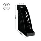 Лоток для бумаг вертикальный СТАММ "Эксперт", черный, ширина 95мм - фото 23975246