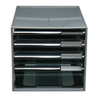 Файл-кабинет 4-секционный СТАММ, серый корпус, черные лотки - Фото 3