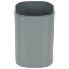 Подставка-стакан для канцелярии СТАММ "Фаворит", пластик, квадратная, серая - фото 321556867