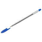 Ручка шариковая, СТАММ "Вега" синяя, узел 1,0мм, корпус прозрачный с синим колпачком - фото 300164803