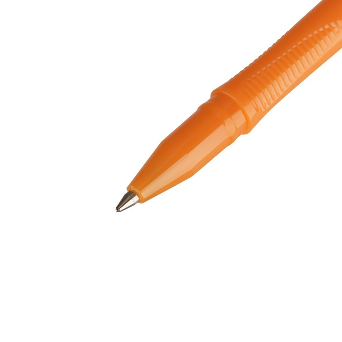 Ручка шариковая, СТАММ "Вега" синяя, узел 1,0мм, оранжевый корпус с синим колпачком