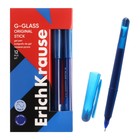Ручка гелевая ErichKrause "G-Glass Stick Original" синяя, игольчатый узел 0.5 мм