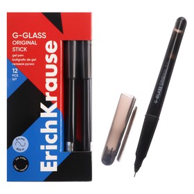 Ручка гелевая ErichKrause "G-Glass Stick Original" черная, игольчатый узел 0.5 мм